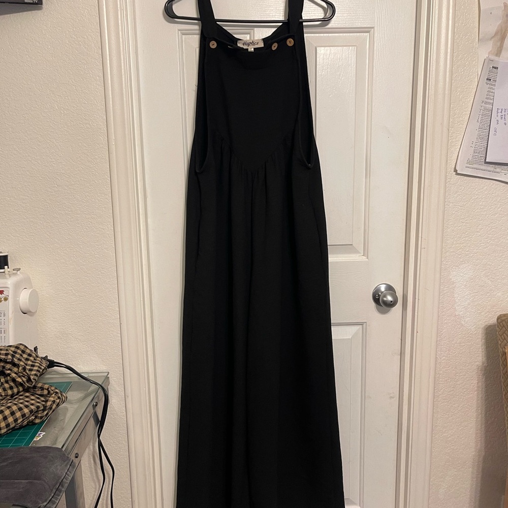 Black overalls wide leg